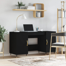 vidaXL Fekete szerelt fa íróasztal 140x50x75 cm íróasztal