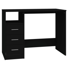 vidaXL fekete szerelt fa íróasztal fiókokkal 102 x 50 x 76 cm (823033) bútor
