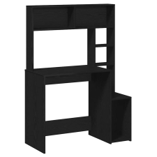 vidaXL fekete szerelt fa íróasztal polcokkal 100x45x140 cm (860437) íróasztal