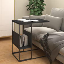vidaXL fekete szerelt fa kisasztal 55x36x59,5 cm bútor