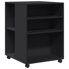 vidaXL fekete szerelt fa kisasztal kerekekkel 55 x 60 x 78 cm (853156) bútor