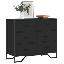 vidaXL fekete szerelt fa komód 91 x 35,5 x 74,5 cm bútor