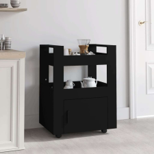 vidaXL fekete szerelt fa konyhai-kocsi 60 x 45 x 80 cm bútor