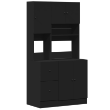 vidaXL fekete szerelt fa konyhaszekrény 95 x 50 x 180 cm bútor