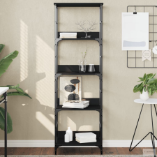 vidaXL Fekete szerelt fa könyvespolc 50 x 33 x 153 cm bútor