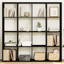 vidaXL fekete szerelt fa könyvszekrény 137,5 x 29 x 137,5 cm bútor