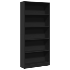 vidaXL fekete szerelt fa könyvszekrény 80 x 24 x 176 cm (857854) bútor