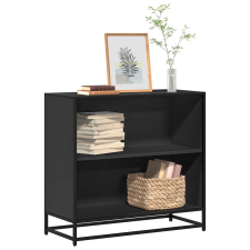 vidaXL fekete szerelt fa könyvszekrény 80x35x76 cm bútor