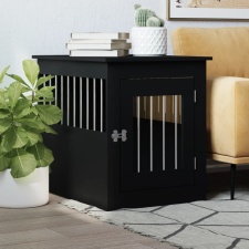 vidaXL fekete szerelt fa kutyaketrec 55 x 75 x 65 cm szállítóbox, fekhely kutyáknak