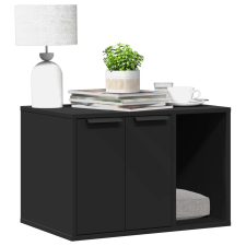 vidaXL fekete szerelt fa macskaalomdoboz 60 x 40 x 40 cm macskafelszerelés