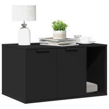 vidaXL fekete szerelt fa macskaalomdoboz 80 x 50 x 45 cm macskafelszerelés