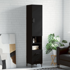 vidaXL fekete szerelt fa magasszekrény 34,5 x 34 x 180 cm bútor