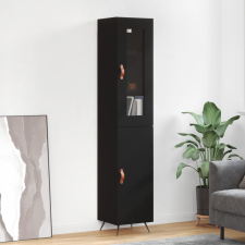 vidaXL fekete szerelt fa magasszekrény 34,5 x 34 x 180 cm bútor