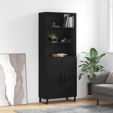 vidaXL fekete szerelt fa magasszekrény 69,5 x 34 x 180 cm bútor