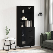 vidaXL fekete szerelt fa magasszekrény 69,5 x 34 x 180 cm bútor