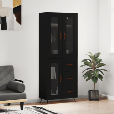 vidaXL fekete szerelt fa magasszekrény 69,5 x 34 x 180 cm bútor