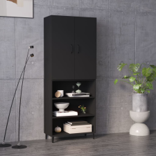 vidaXL Fekete szerelt fa magasszekrény 69,5x32,5x180 cm bútor