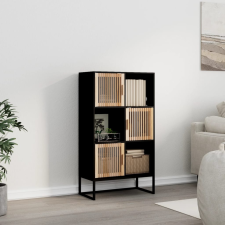 vidaXL Fekete szerelt fa magasszekrény 70 x 35 x 125 cm bútor