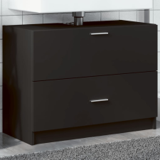 vidaXL fekete szerelt fa mosdószekrény 78 x 37 x 59 cm fürdőszoba bútor