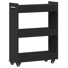 vidaXL fekete szerelt fa szekrény kerekekkel 60 x 22 x 79 cm (840416) bútor