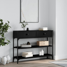 vidaXL Fekete szerelt fa tálalóasztal 100x25x75 cm bútor