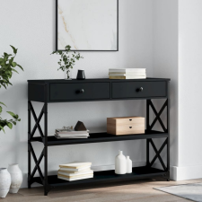 vidaXL Fekete szerelt fa tálalóasztal 100x28x75 cm bútor