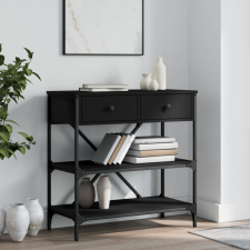 vidaXL fekete szerelt fa tálalóasztal 75 x 34,5 x 75 cm bútor