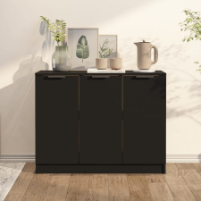 vidaXL fekete szerelt fa tálalóasztal 90,5x30x70 cm bútor
