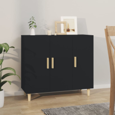 vidaXL fekete szerelt fa tálalóasztal 90 x 34 x 80 cm bútor