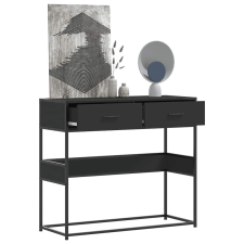 vidaXL fekete szerelt fa tálalóasztal 90x35x80 cm bútor