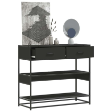 vidaXL fekete szerelt fa tálalóasztal 90x35x80 cm bútor