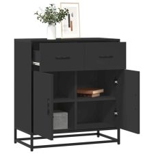 vidaXL fekete szerelt fa tálalószekrény 68 x 35 x 76 cm bútor
