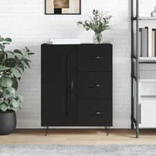vidaXL fekete szerelt fa tálalószekrény 69,5 x 34 x 90 cm bútor