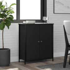 vidaXL fekete szerelt fa tálalószekrény 70 x 30 x 80 cm bútor