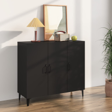 vidaXL fekete szerelt fa tálalószekrény 90 x 34 x 80 cm bútor