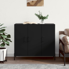 vidaXL fekete szerelt fa tálalószekrény 90 x 34 x 80 cm bútor