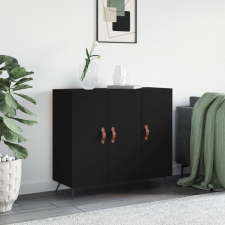 vidaXL fekete szerelt fa tálalószekrény 90 x 34 x 80 cm bútor