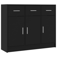 vidaXL fekete szerelt fa tálalószekrény 91x28x75 cm (823009) bútor