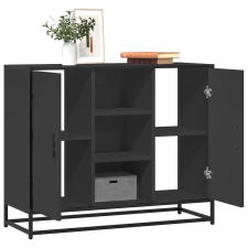 vidaXL fekete szerelt fa tálalószekrény 92 x 35 x 76 cm bútor