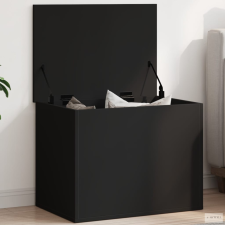 vidaXL Fekete szerelt fa tárolóláda 60x42x46 cm bútor