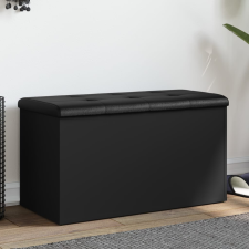 vidaXL fekete szerelt fa tárolópad 82 x 42 x 45 cm bútor