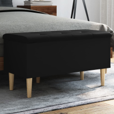 vidaXL fekete szerelt fa tárolópad 82x42x46 cm bútor