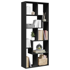 vidaXL fekete szerelt fa térelválasztó könyvespolc 67 x 25 x 161,5 cm bútor