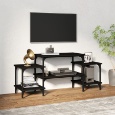 vidaXL fekete szerelt fa TV-szekrény 117x35x52 cm bútor
