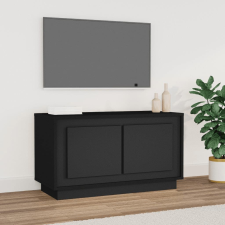 vidaXL fekete szerelt fa TV-szekrény 80x35x45 cm bútor