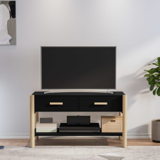 vidaXL fekete szerelt fa TV-szekrény 82x38x45 cm bútor