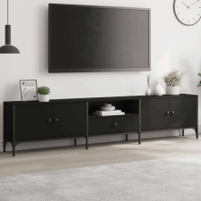 vidaXL fekete szerelt fa TV-szekrény fiókkal 200 x 25 x 44 cm bútor