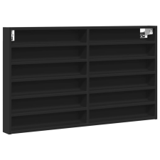 vidaXL fekete szerelt fa vitrinszekrény 100 x 8,5 x 58 cm bútor