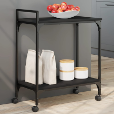 vidaXL fekete szerelt fa zsúrkocsi 60,5 x 31 x 72,5 cm bútor