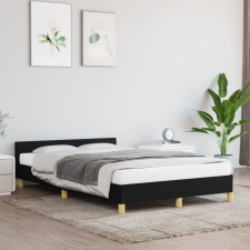 vidaXL Fekete szövet ágykeret fejtámlával 120 x 200 cm ágy és ágykellék